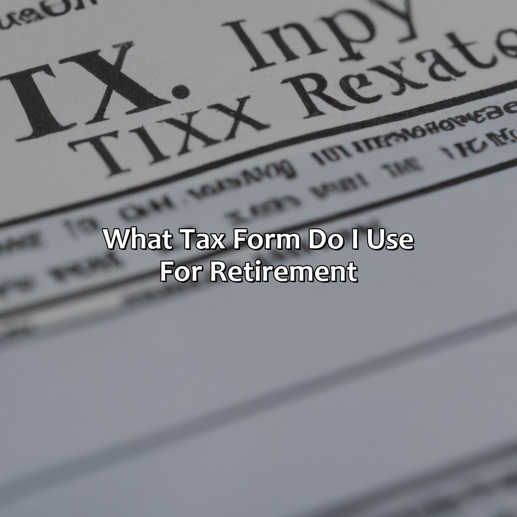 What Tax Form Do I Use For Retirement?