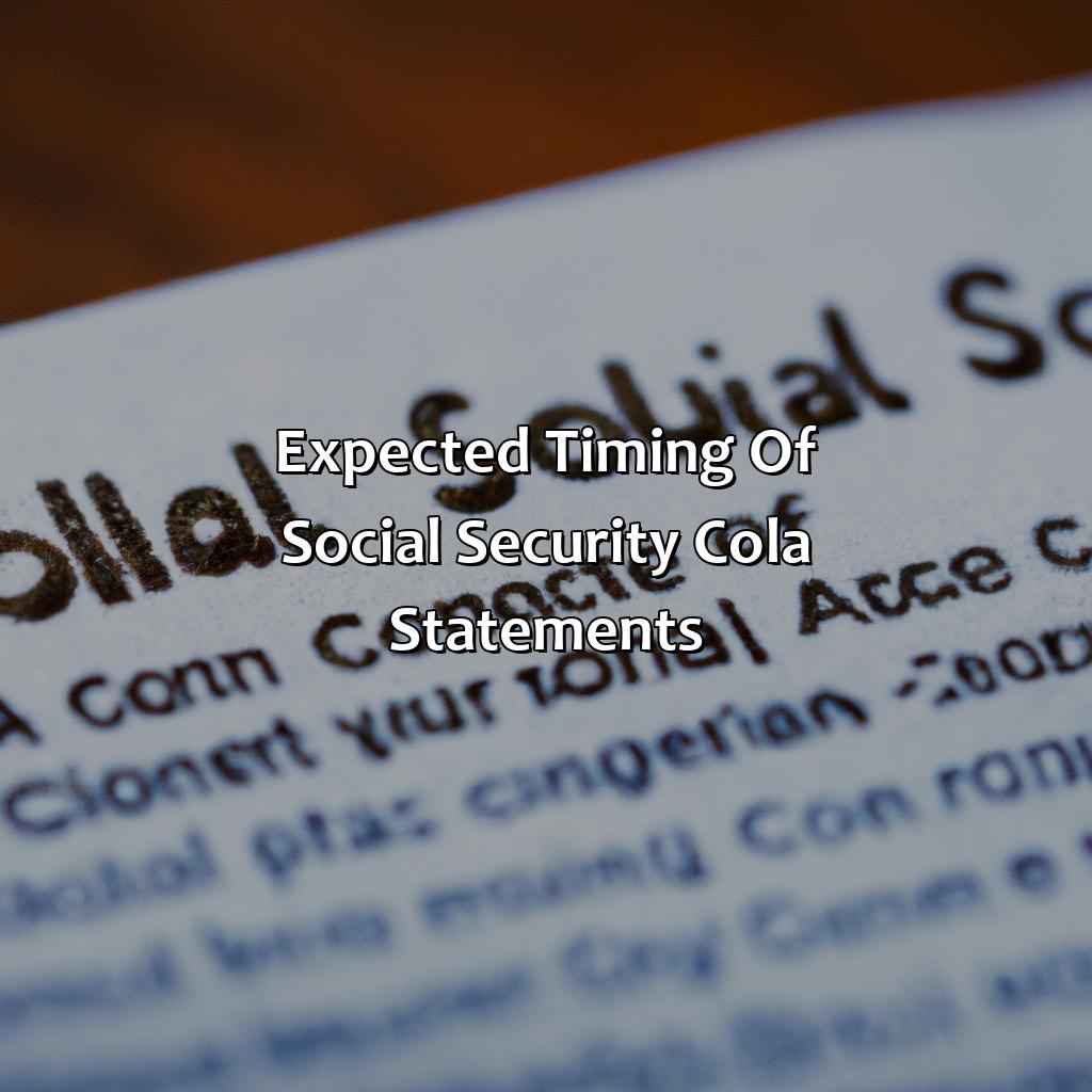 Expected Timing of Social Security COLA Statements-when will social security cola statements be mailed?, 