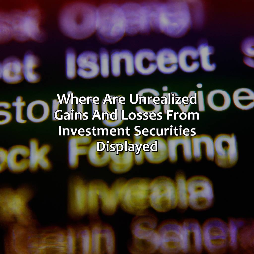 Where Are Unrealized Gains And Losses From Investment Securities Displayed?