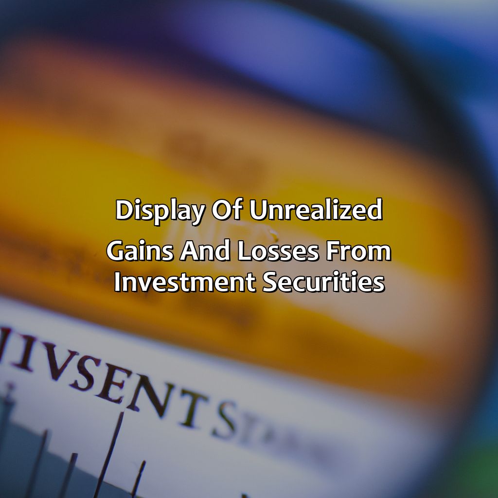 Display of Unrealized Gains and Losses from Investment Securities-where are unrealized gains and losses from investment securities displayed?, 