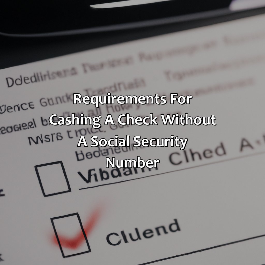 Requirements for cashing a check without a social security number-where can i cash a check without a social security number?, 