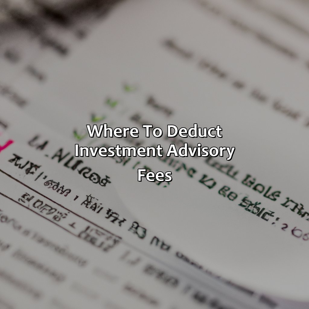 where to deduct investment advisory fees?,
