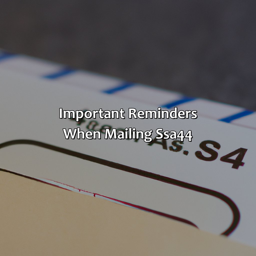 Important Reminders When Mailing SSA-44-where to mail social security form ssa-44?, 