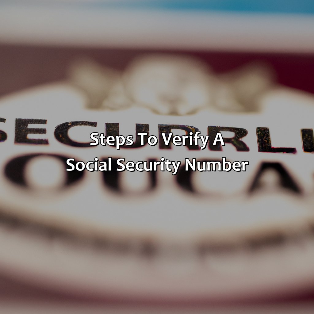 Steps to verify a social security number-why can