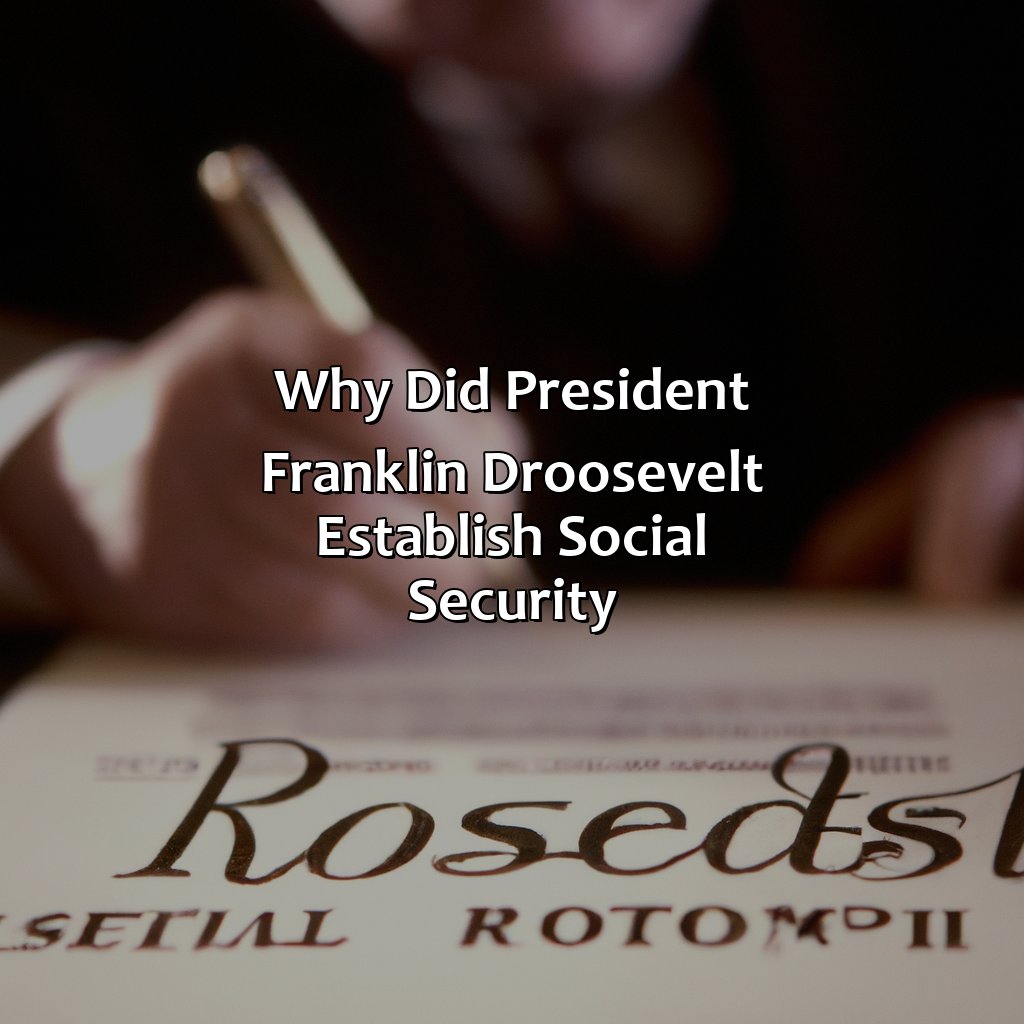 Why Did President Franklin Droosevelt Establish Social Security?